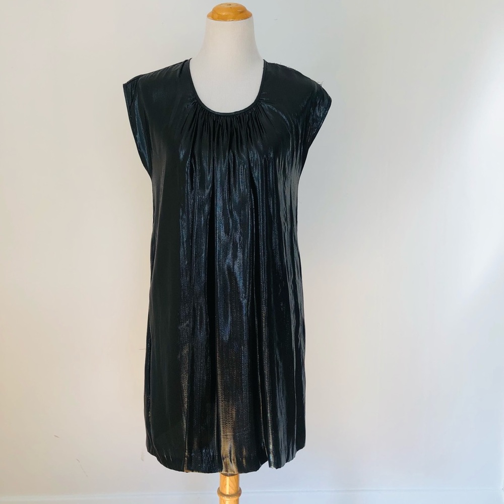 SEA metallic silk trap dress
